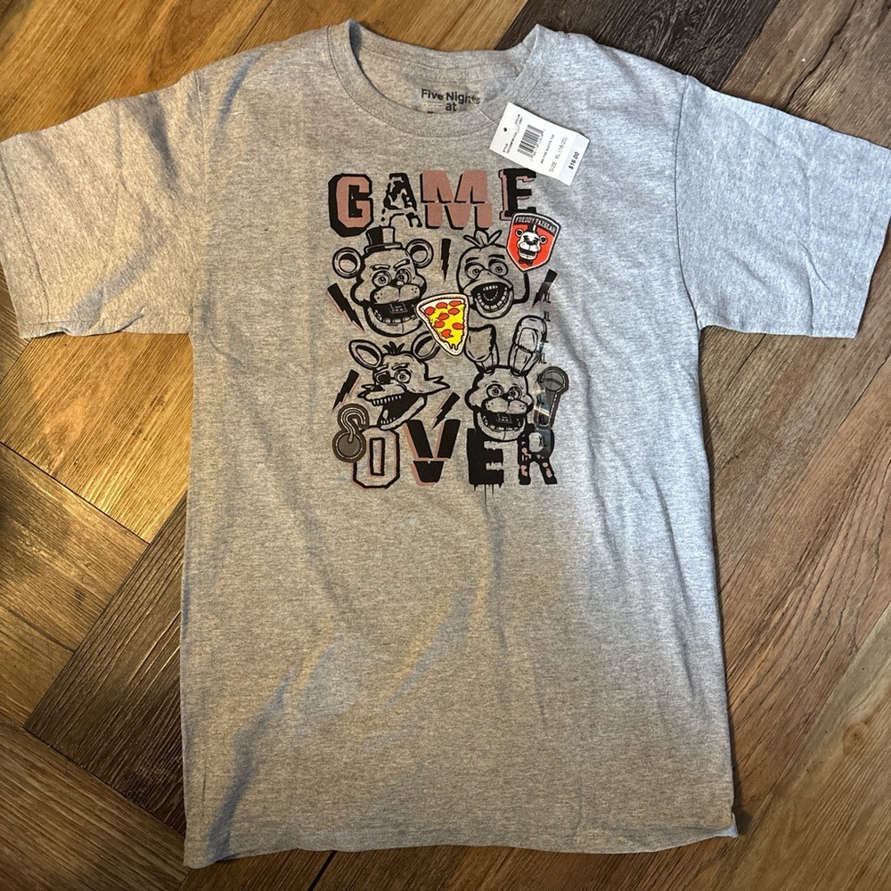 Grey Five Nights at Freddy's Game Over tee